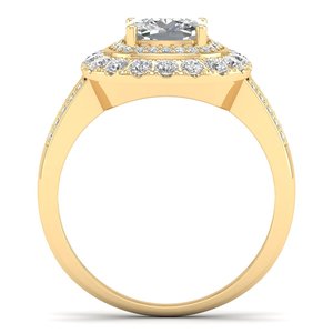 Bague de fiançailles REYES avec halo de moissanite taille brillant de 2,69 carats, en argent sterling 925 de haute qualité, cadeau de mariage, bijoux fins - Product Image 4