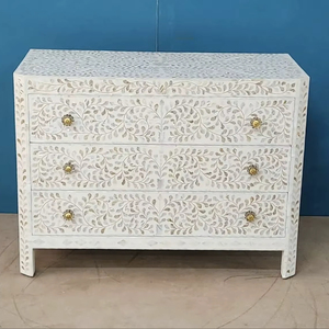 ILAHI's Bone Inlay <b>Drawer</b> Modern Design Agate Detailing <b>Storage</b> Portable Home Furniture - Product Image 1