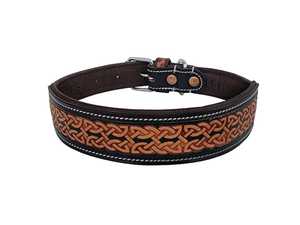 Collier pour chien en cuir western de qualité supérieure, motif géométrique, fermeture à boucle, durable, utilisable toute l'année |   Usage quotidien - Product Image 3
