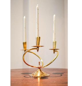 ILAHI's Vintage <b>Brass</b> Handmade Tapered <b>Candlestick</b> Holder Embossed Design 1-Color Print High Quality Heat Resistant for Home - Product Image 5