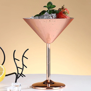 Verres à cocktail Martini plaqués cuivre, gobelets en or rose, grands gobelets français, verres à vin en métal, verres coniques pour service de vin – Vente en gros - Product Image 1