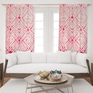 ผ้าม่านพิมพ์ลายบล็อกทำมือจากอินเดีย ผ้าฝ้ายตกแต่งหน้าต่างสไตล์ชาติพันธุ์ สำหรับตกแต่งบ้าน รีสอร์ท โรงแรม ห้องนอน ห้องนั่งเล่น - Product Image 1