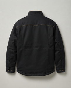 Premium Jet Black <b>Sherpa</b> <b>Lined</b> Cotton Hooded Windproof Casual Men Winter <b>Jacket</b> - Product Image 3