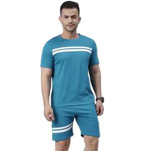 Conjunto de Camiseta y Pantalones Cortos Deportivos para Hombre de Alta Calidad, Duraderos y Transpirables para Actividades al Aire Libre de Verano, Conjuntos Estampados de Algodón - Product Image 6
