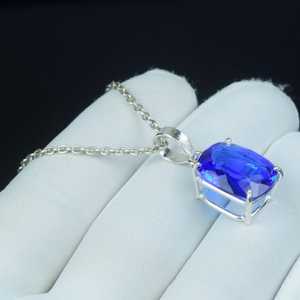 จี้แทนซาไนต์ทรงหรูหราแบบมินิมอล สร้อยคอคริสตัลทำมือ ของขวัญประจำเดือนธันวาคม เครื่องประดับ - Product Image 3