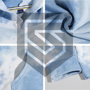 ชุดเสื้อฮู้ดมัดย้อมสำหรับผู้ชายผ้าฝ้ายมีฮู้ดปักโลโก้กำหนดสีเอง - Product Image 3