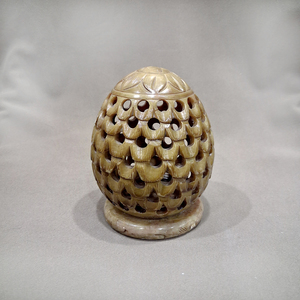 Portavelas de Piedra Jabonosa Natural Hecho a Mano, 4.5x3.5 Pulgadas, 400g, Duradero, Decorativo, Festivo, Adorno para el Hogar, Premium - Product Image 1