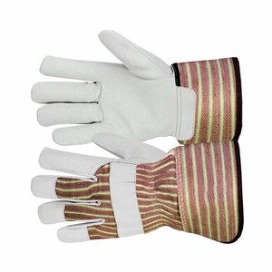 Gants de travail robustes en cuir de vachette grainé canadien, antistatiques, avec doublure en coton, pour le jardinage et les travaux lourds - Product Image 3
