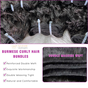 High Quality Burmese Curly Virgin <b>Hair</b> Extensions Factory Price Raw Natural Burmese Virgin <b>Hair</b> Vendors - Product Image 3