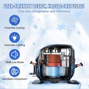 Frigorifero Elettrico Sottobanco per Vini da 24 Pollici, 4,87 Piedi Cubi Cassettiera a 2 cassetti per diverse temperature, impermeabile, per interni - Product Image 6