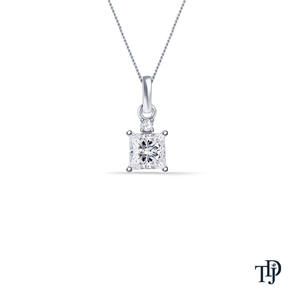 Colgante de oro de 10K con diamante solitario de corte princesa (natural) y elegante diseño de gota, perfecto para uso nupcial, OEM. - Product Image 2