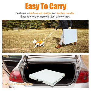 Tavolo Pieghevole Portatile da 120 cm per Uso Interno ed Esterno, Portata Massima 135 kg, Tavolo Bianco Pieghevole per Campeggio - Product Image 6