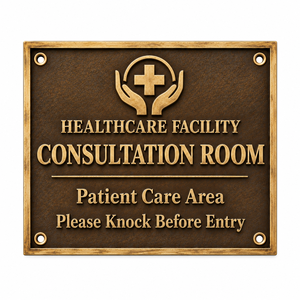 Custom Sensor Healthcare Facility Door Plate Brass Number Sign with Modern Elegant <b>Engraved</b> Finish - Product Image 6
