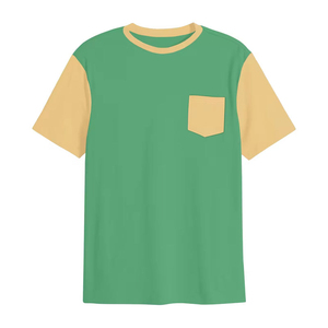 เสื้อยืดคอกลมแขนสั้นผู้ชายสไตล์ลำลอง ผ้าฝ้าย 100% ทรงโอเวอร์ไซส์ พร้อมกระเป๋าเก๋ไก๋ - Product Image 1