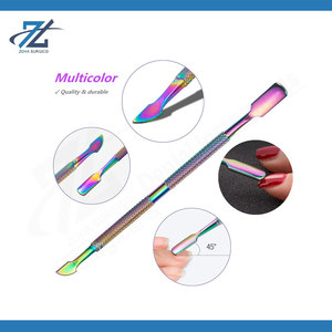 Pousse-cuticules professionnel en acier inoxydable à double extrémité avec manche en plastique, outil de manucure et pédicure pour le soin des ongles - Product Image 3