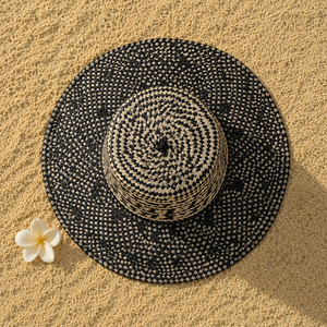 Sombrero de Sol Lontar - Estilo Étnico con Bordado a Mano, Unisex, 100% Hojas de Palma Lontar Naturales para Playa, Pesca y Viajes - Product Image 2