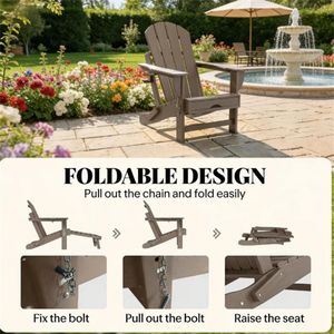 Set di 2 Sedie da Giardino Pieghevoli Marroni, Sedia da Cortile Pratica e Conveniente - Product Image 4