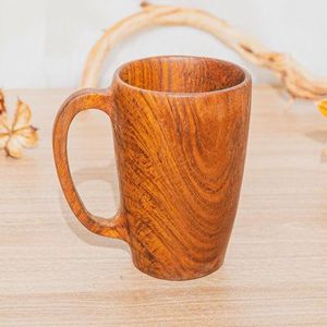 Handmade Wooden <b>Tea</b> <b>Cup</b> Mug With Handle Natural Wood Coffee <b>Cup</b> For Home Party Camping - Product Image 1