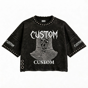 Camiseta Glory personalizada con pedrería, 100% algodón, tela suave y transpirable, estilo vintage nuevo, manga corta, unisex. - Product Image 1