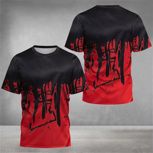 เสื้อยืดคอกลมแขนสั้นผู้ชาย สีดำขาว พิมพ์ลายตัวอักษร ผ้าเจอร์ซีย์เนื้อนุ่ม ยับยาก ทรงโอเวอร์ไซส์ สวมใส่สบาย ผลิตจากผ้าฝ้าย 100% - Product Image 2