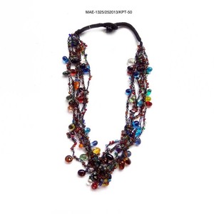 Crochet Bead Women's Multilayer Colored Beaded <b>Necklace</b> <b>Statement</b> Indian Craft Luxury Ethnic Contemporary Jewelry at Bulk Price - Product Image 3