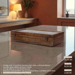 Wooden Watch Box for Men and Women 6-Slot Watch Storage & Jewelry <b>Display</b> <b>Case</b> - Product Image 4