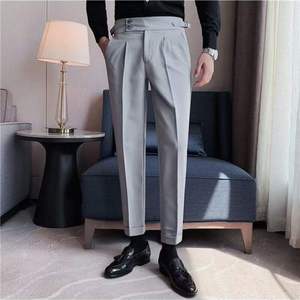 OEM/ODM Men <b>Summer</b> High Waisted Straight Leg Suit Pants Slim Fit Business Casual Formal <b>Trousers</b> - Product Image 1