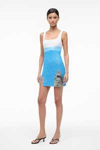 @ Beautiful & Stylish Short Dress with Fully Embellished <b>White</b> Crystal Glass Beads, Pearls Zari embroidery work for Party - Product Image 2