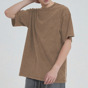 เสื้อยืดสตรีทแวร์ลายกราฟิกสุดหรู ราคาโรงงาน เสื้อยืดเปล่าไซส์ใหญ่ เสื้อยืดผู้ชายแบบฟอกสี เสื้อยืดผู้ชายสไตล์วินเทจสั่งทำได้ เสื้อยืดทรงหลวมทันสมัย - Product Image 1