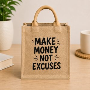 Sac fourre-tout mini en jute naturel personnalisé AMANI, imprimé, écologique, léger, réutilisable, pour le shopping et l'emballage cadeau, vente en gros - Product Image 3