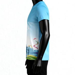 เสื้อยืดพิมพ์ลายระบายอากาศได้ดี แบบซับลิเมชั่น ลายเรียบและลายผสม สำหรับโปรโมชั่น สร้างแบรนด์ และแจกเป็นของขวัญ สหรัฐอเมริกา - Product Image 3