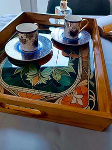 Bandeja de madera impresa para bar, bandeja de madera impresa para cócteles, para almacenamiento de cristalería y adornos, suministro al por mayor de platos de servicio - Product Image 4