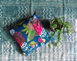Vintage Kantha Pillow <b>Cover</b> Cotton Quilted Cushion Handmade Eco-Friendly Reversible Customizable Boho Decorative <b>Sofa</b> Throw Home - Product Image 1