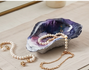 Cuenco decorativo de metal con diseño artístico de concha de ostra natural profunda para un ambiente de lujo en el hogar, un impresionante adorno para la mesa. - Product Image 5