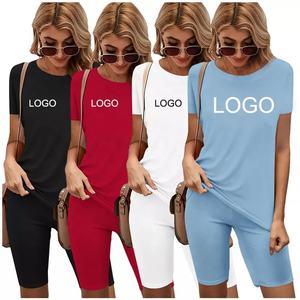 Conjunto de camiseta y pantalón corto de gran tamaño para mujer, gran oferta, 2022 - Product Image 1