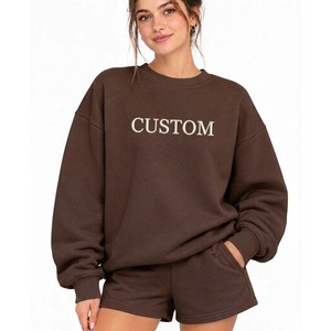 Buy Manufacturer Custom <b>Women</b> Streetwear Casual Sweatshirt and <b>Shorts</b> <b>Set</b> <b>Women</b> Two Piece <b>Set</b> With Customized Logo - Product Image 4