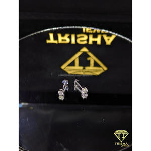 Premium 925 <b>Sterling</b> <b>Silver</b> VVS Moissanite Diamond <b>Stud</b> Earrings Luxury Fashion Jewelry By Trisha Jewels - Product Image 4