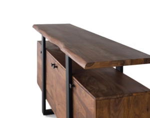 Aparador de Estilo Industrial Moderno de Mediados de Siglo, Duradero, de Madera de Acacia y Hierro, con Almacenamiento para Cocina y Comedor - Product Image 5