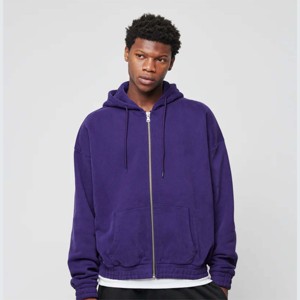Premium Mens Full <b>Zip</b> <b>Hooded</b> Sweatshirt Heavy Cotton Fleece Outdoor Sports Jacket OEM ODM Manufacturing Factory - Product Image 1
