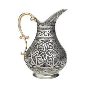 Jarra de Cobre Puro con Decoración Plateada Hecha a Mano, Jarra de Cobre Grande para Beber Agua y Fines Decorativos - Product Image 6