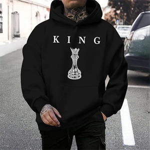 Sudaderas con capucha King Graphic para hombre, sudadera de diseñador oversize, sudaderas con estampado de ajedrez, ropa urbana, sudadera con hombros caídos. - Product Image 2