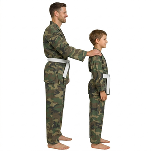 Ensemble d'uniformes de karaté personnalisés, durables et respirants, camouflage 2026, pour hommes adultes, avec logo frontal, 100 % coton, pour l'entraînement au karaté - Product Image 3