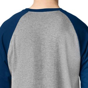 เสื้อยืดแขนสามส่วนสีเทากรมท่าสำหรับผู้ชาย ทรงเบสบอล ผ้าฝ้าย 100% เสื้อผ้าลำลองสำหรับเล่นกีฬา ระบายอากาศได้ดี คอกลม รับสกรีนโลโก้ ผลิตตามแบบ OEM ODM - Product Image 5