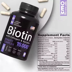 Fabricant OEM de capsules de biotine 10000mcg, complément pour cheveux, peau et ongles, formule personnalisée, gommes de beauté véganes en vrac - Product Image 3
