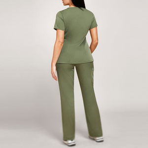 Conjunto de Uniforme Clínico Moderno, Traje Médico de Manga Corta con Cuello Alto para Hospitales 2026 - Product Image 2