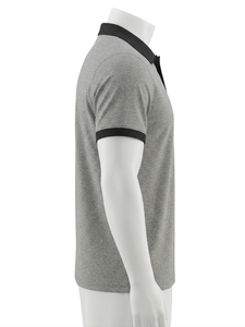 เสื้อเชิ้ตผู้ชายสีเทา-ดำ คอปกพับ แขนสั้น ทรงปกติ ผ้าโพลีเอสเตอร์ 100% สีพื้น ระบายอากาศได้ดี ใส่ได้ทุกฤดู - Product Image 3