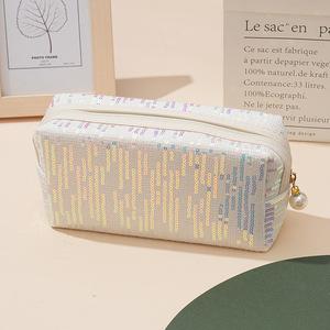 Sequin Cosmetic Bag Zipper <b>Makeup</b> Pouch Portable Travel Toiletry <b>Case</b> Custom Promotional Gift - Product Image 5