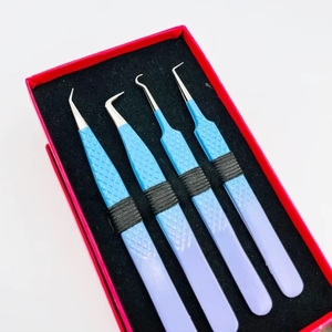 Pince à épiler professionnelle diamantée bicolore pour extensions de cils, anti-magnétique, 10 mm, en acier inoxydable massif, la plus vendue - Product Image 2