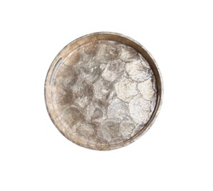 Handmade Round Mother of Pearl Decorative Serving Tray for <b>Coffee</b> <b>Table</b> Coastal Farmhouse Home Decor Accent from Vietnam - Product Image 1