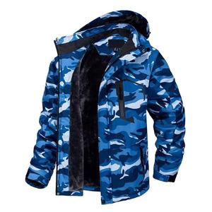Chaqueta de Esquí con Capucha para Hombre, Azul Camuflaje, Impermeable, Aislamiento Sintético, Cierre de Cremallera, Ropa para Exteriores - Product Image 2